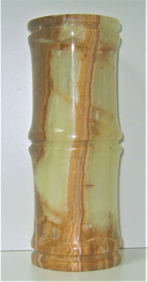 STUNNING VINTAGE Set of 2 MARBLE / ONYX VASES, 20cm