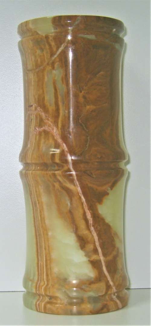 STUNNING VINTAGE Set of 2 MARBLE / ONYX VASES, 20cm