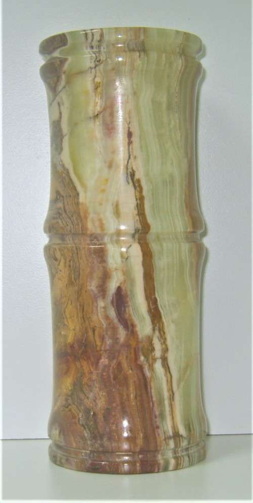 STUNNING VINTAGE Set of 2 MARBLE / ONYX VASES, 20cm