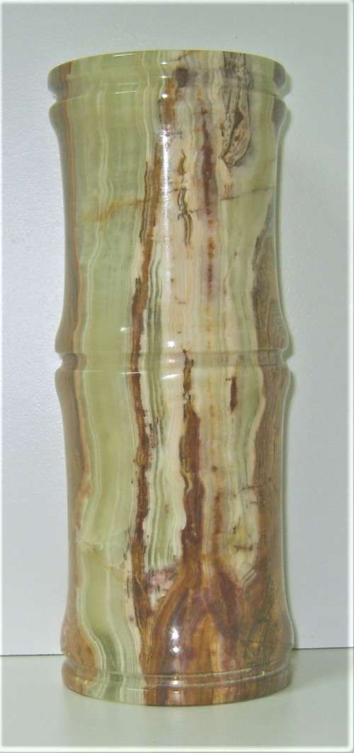 STUNNING VINTAGE Set of 2 MARBLE / ONYX VASES, 20cm