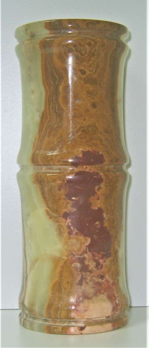 STUNNING VINTAGE Set of 2 MARBLE / ONYX VASES, 20cm