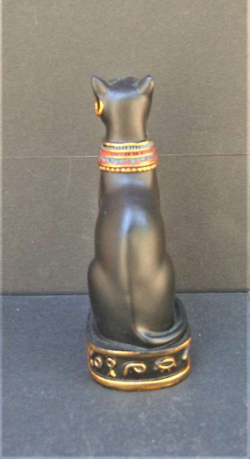 BAST - Black Ancient Egypt Egyptian Goddess Cat `Bastet` Stone-Resin Figurine Statue Miniature 10 cm
