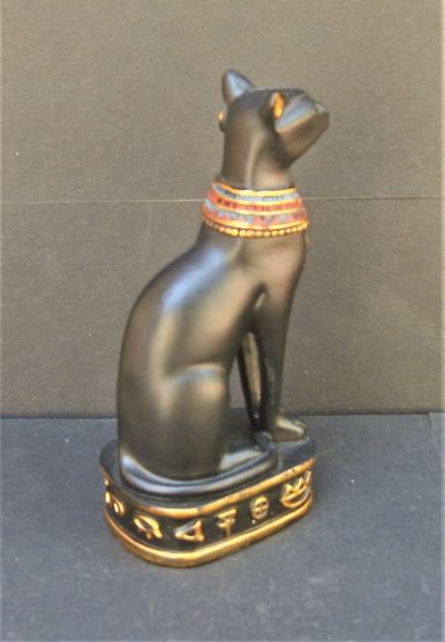 BAST - Black Ancient Egypt Egyptian Goddess Cat `Bastet` Stone-Resin Figurine Statue Miniature 10 cm