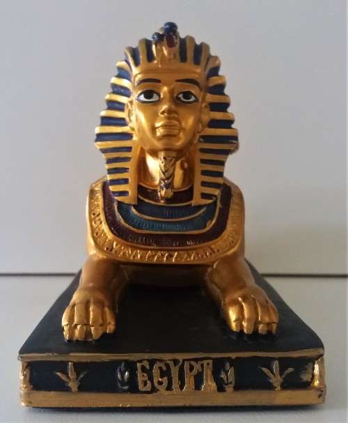 King Tut Sphinx - Amazing Detail - Made from Stone Resin - New with felt base 11 cm