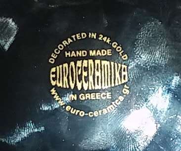 GAY MYTHOLOGY 24KT GOLD GILDED CERAMIC ANCIENT GREEK SIGNED TRINKET BOX IN COBALT BLUE 14 cm