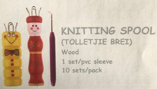 Knitting Spool Tolletjie Brei Set Wood