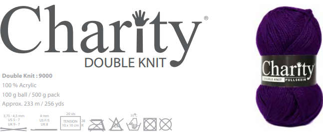 Charity Yarn Wool Double Knit Pullskein 100g Ball