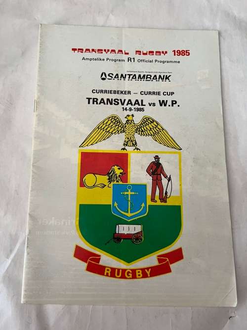 Rugby Programme - Transvaal vs Western-Province 14/09/1985