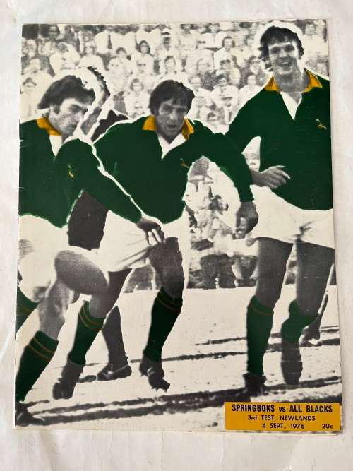 Rugby Programme - Springboks vs All Blacks 04/09/1976