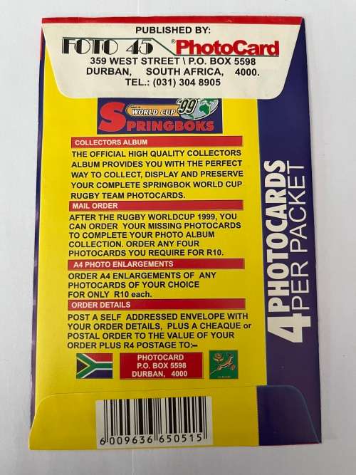 Rugby Cards 1999 - Sealed/Unopened packet.