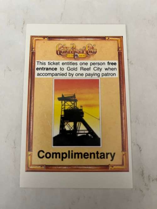 Rare 1992 Rugby Card - Gold Reef City Redemption Card.