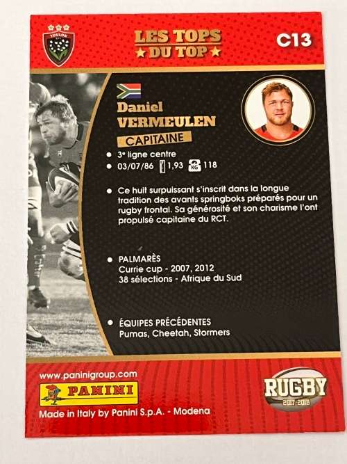 Panini Rugby Cards - 2017/2018 French Top 14