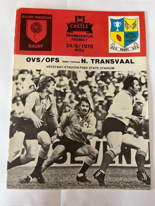 Rugby Programme - Free State vs Northern Transvaal 24/06/1978