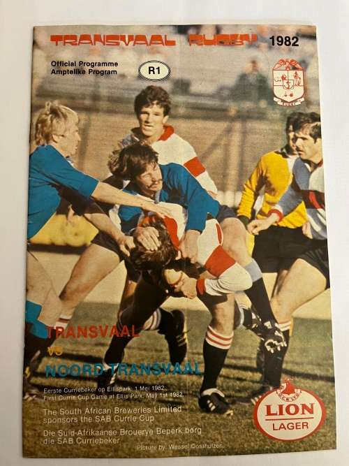 Rugby Programme - Transvaal vs Northern-Transvaal 01/05/1982 1st CC Game at EP