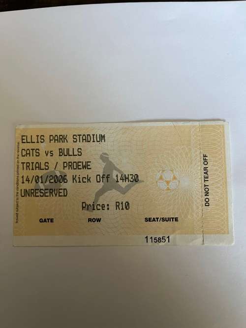 Rugby Ticket - Cats vs Bulls 14/01/2006