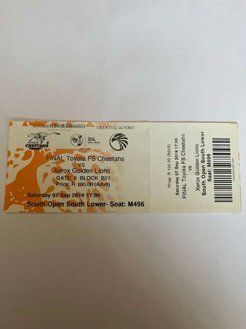 Rugby Ticket - 2019 Currie Cup FINAL
