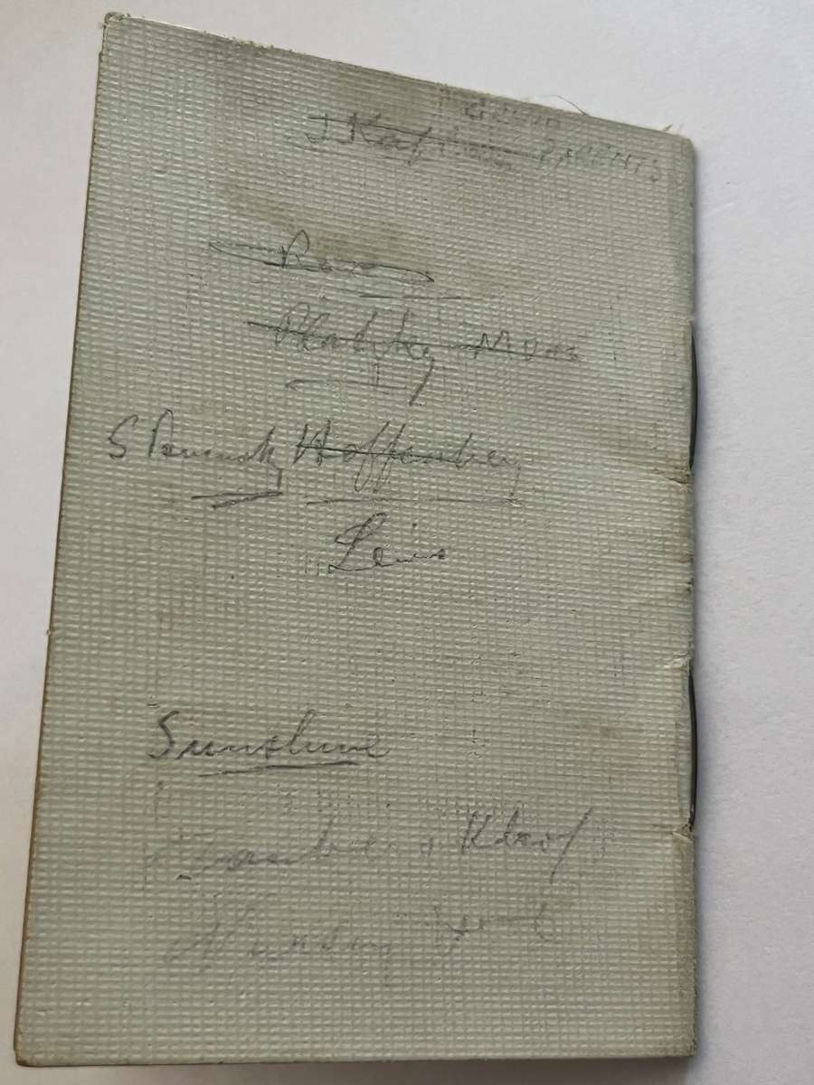 Cricket Itinerary/membership card - 1929/1930 Port-Elizabeth Cricket Club