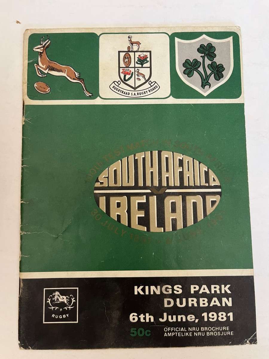 Rugby Programme - South-Africa vs Ireland 06/06/1981