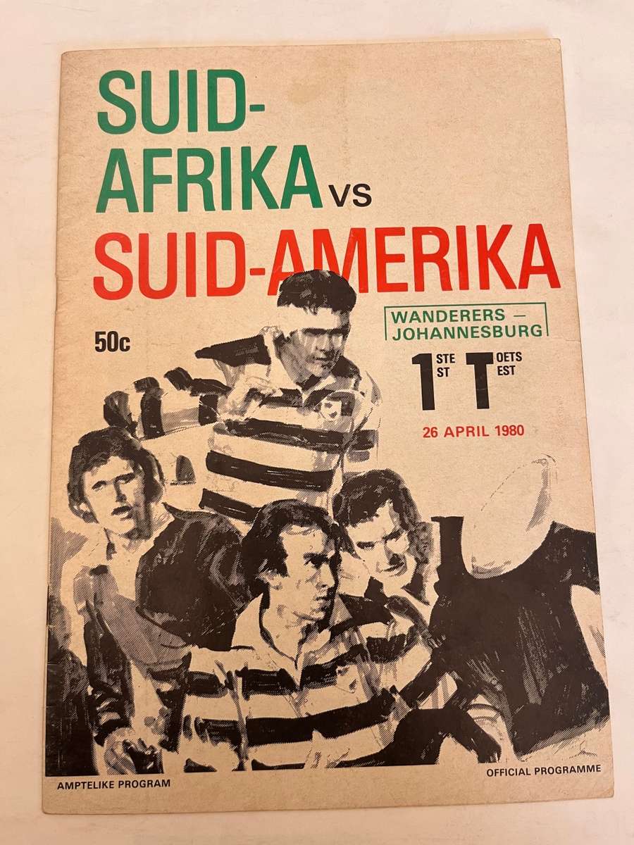 Rugby Programme - South-Africa vs South-America 26/04/1980 (Wanderers)