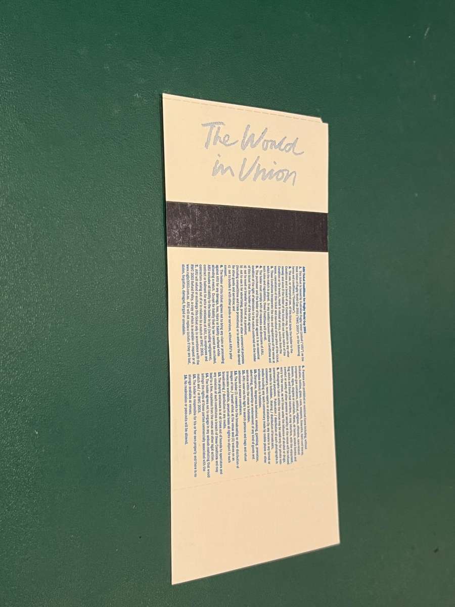 Rugby Ticket - South-Africa vs Georgia Sydney RWC 2003 24/10/2003