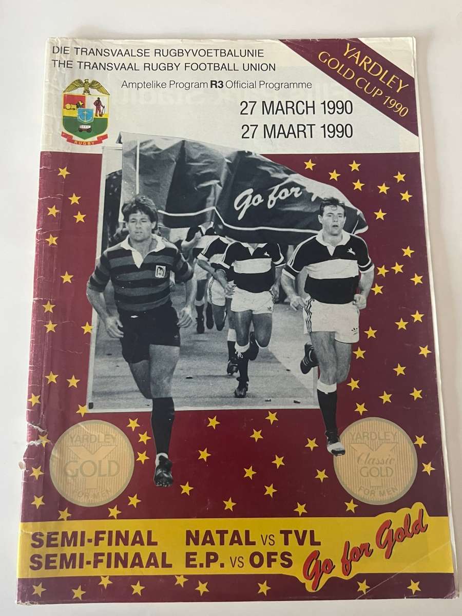 Rugby Programme - Transvaal vs Natal/Eastern-Province vs Free State 27/03/1990 (Yardley Cup)