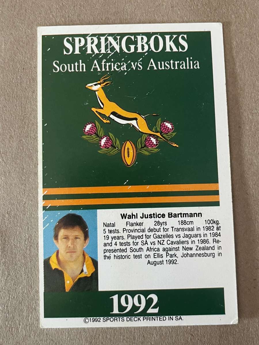 Rugby Card - 1992 Sports Deck Wahl Bartmann