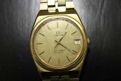 Omega Seamaster, Date, Gold plated, mens wristwatch, Quartz