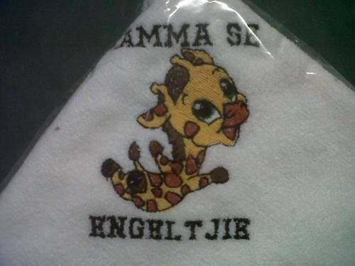 Embroided Burpers - Baby giraffe