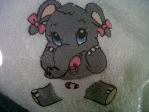 Embroided Burpers with  Bias Binding - Baby Elephant - So cute!