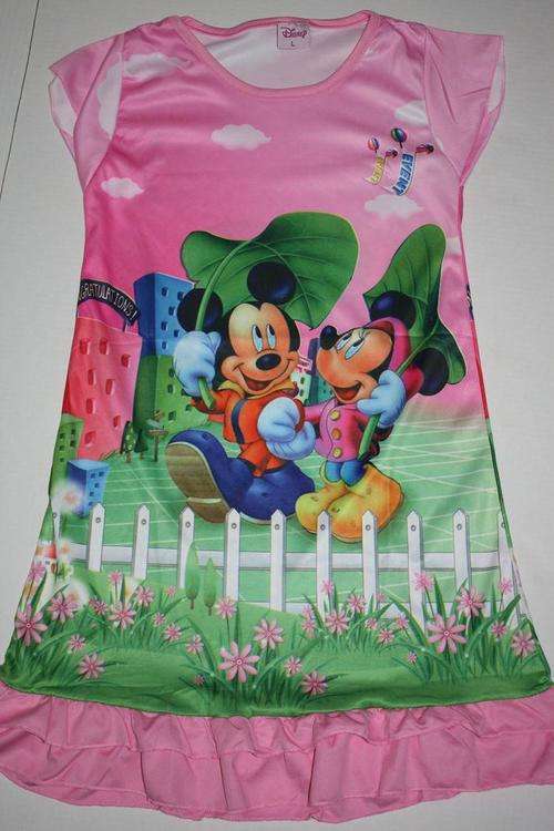 Minnie & Mickey Mouse Dress - Light Pink - Size L, 7-8