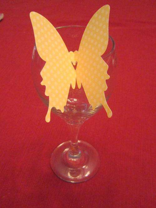 Handmade Party wine glass tags - 8 butterfly wine glass tags
