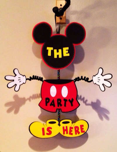 Handmade Mickey Mouse Party Supplies - welcome signage