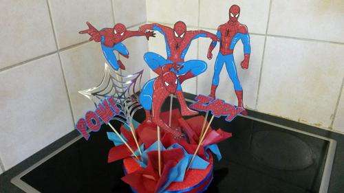 Handmade Spiderman Party Supplies - centre piece each