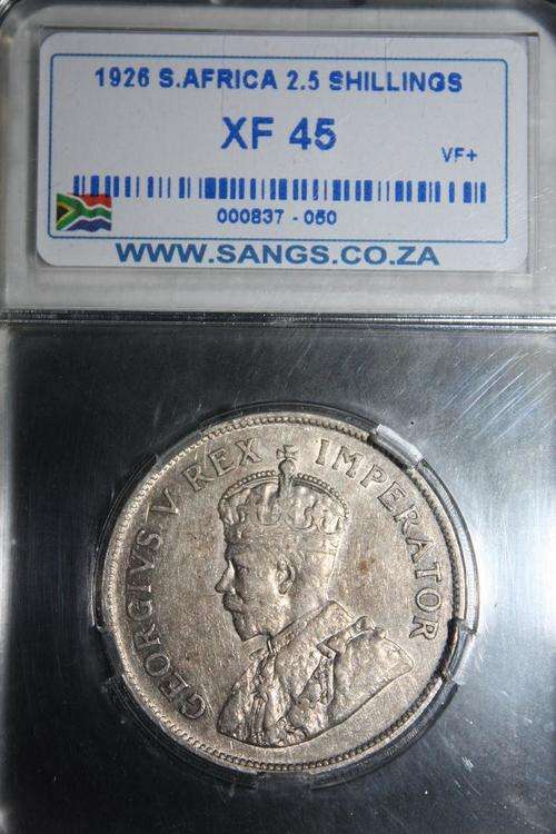**1926** 2.5 shilling, SANGS graded XF 45  **