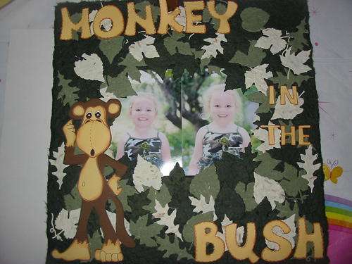 Premade page Monkey in the bush