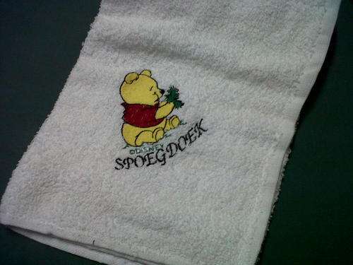 Embroided Burpers - Pooh bear with worm