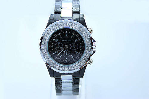 Michael Kors Ladies Black Ceramic Watch - Imported **SPECIAL**