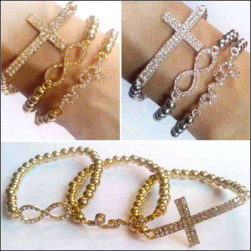 GOLD & SILVER INFINITY, CROSS, LOVE BRACELETS