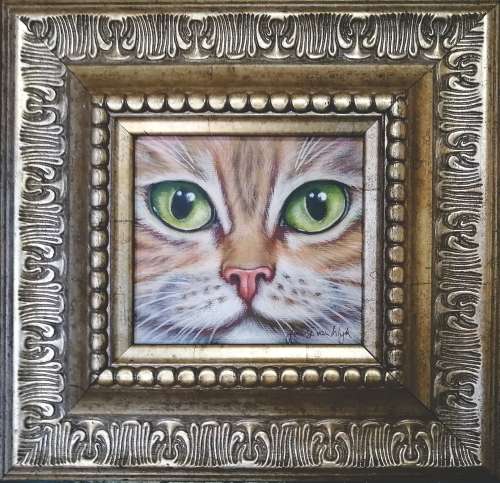 Ginger Cat Painting by Louise van Wyk