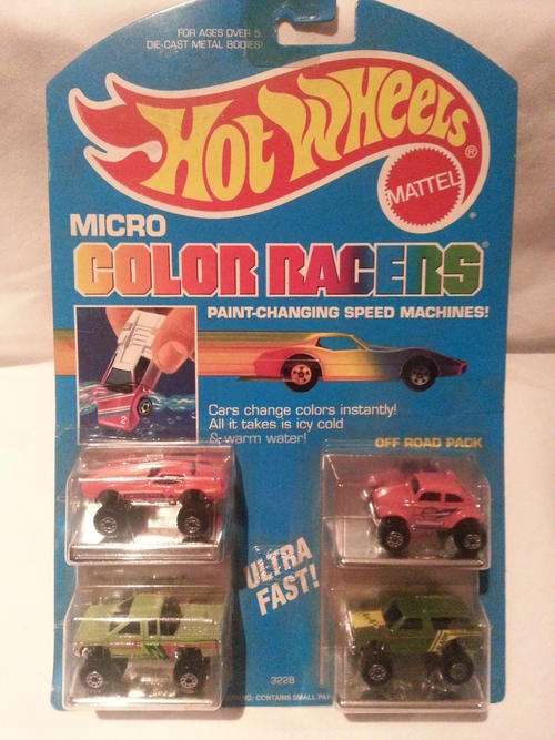 4 Micro Color Racers 1988 on good condition card