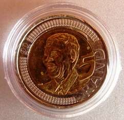 CRAZY R1 START CIRCULATED MINT ERROR MANDELA 2008 R5 IN CAPSULE