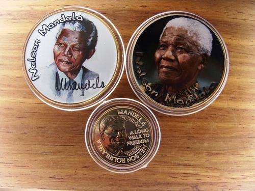 @@ A MUST HAVE FOR THE MANDELA COLLECTOR @@ 3 x BRILLIANT NELSON MANDELA MEDALLIONS