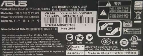 ASUS VK246H LCD Monitor