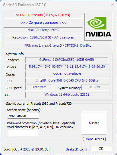 GIGABYTE NVIDIA GeForce 210 1GB GDDR3 64bit