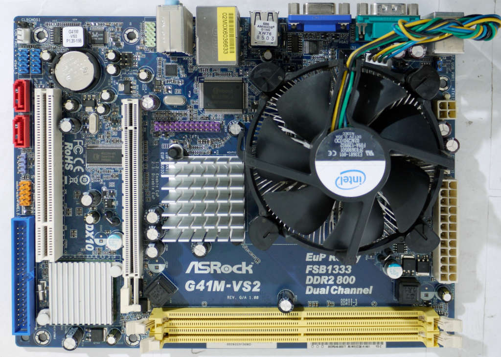 ASRock Motherboard combo Intel core 2 Duo CPU E7500 LGA775 (SOLD FOR PART)