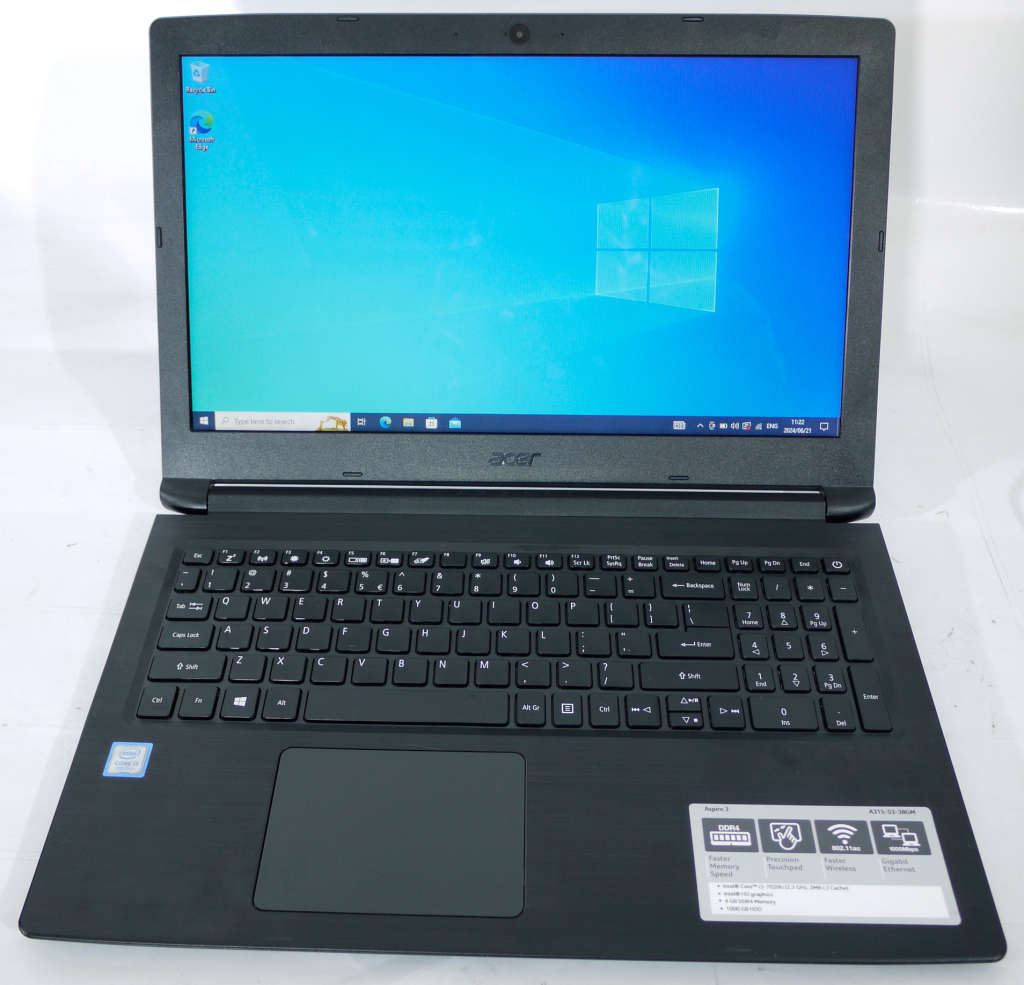 Acer Aspire A3 Laptop - A315-53 - Intel i3  7th gen, 4GB RAM, 1 TB Storage