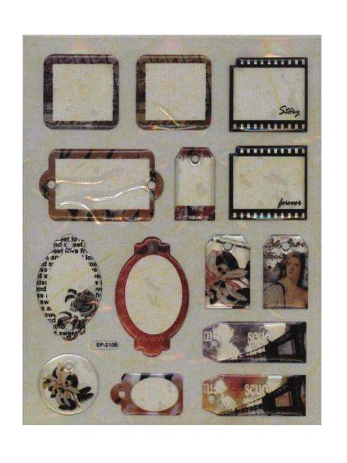 TAGS - dome sticker embellishment - pack size 155x120mm