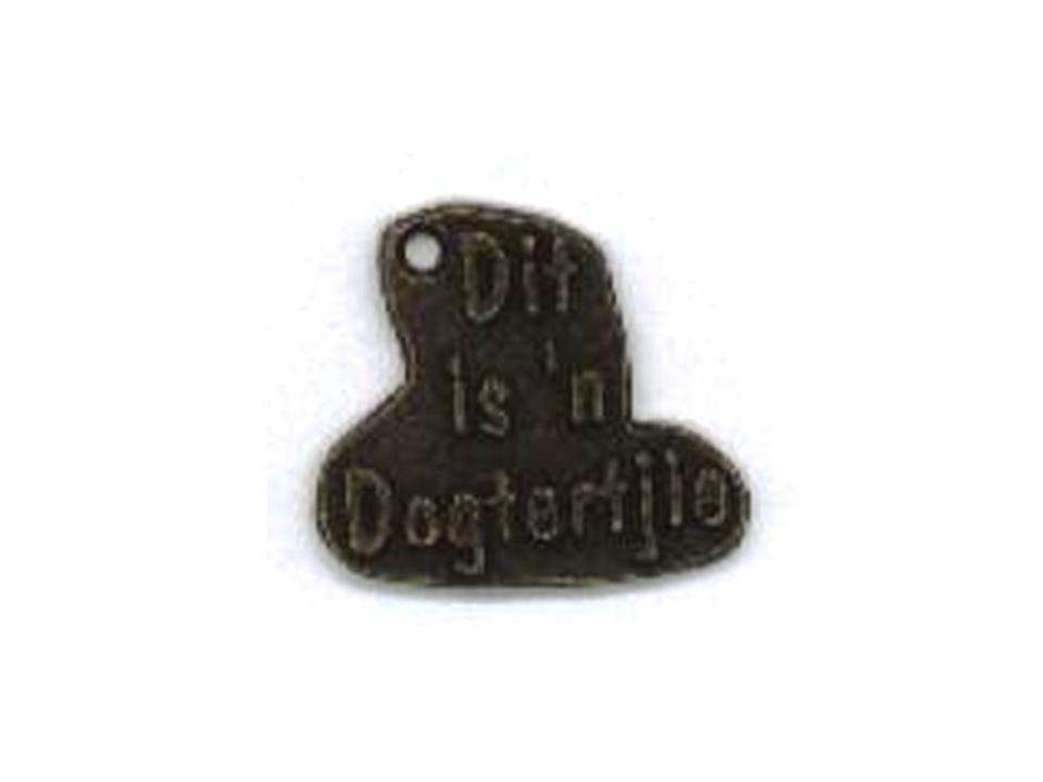 DIT IS DOGTERTJIE:  antique pewter embellishment - size 20mm