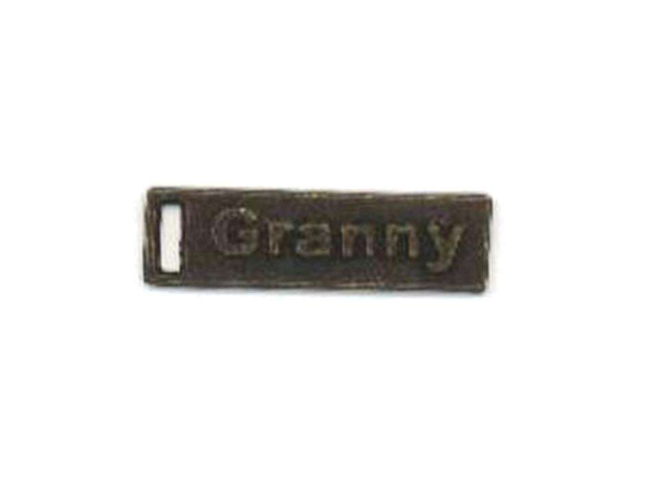 GRANNY:  antique pewter embellishment - size 28mm