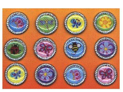 BRADS:    BUTTERFLY/DRAGONFLY/BEATLE/ FLOWERS - 12 per packet